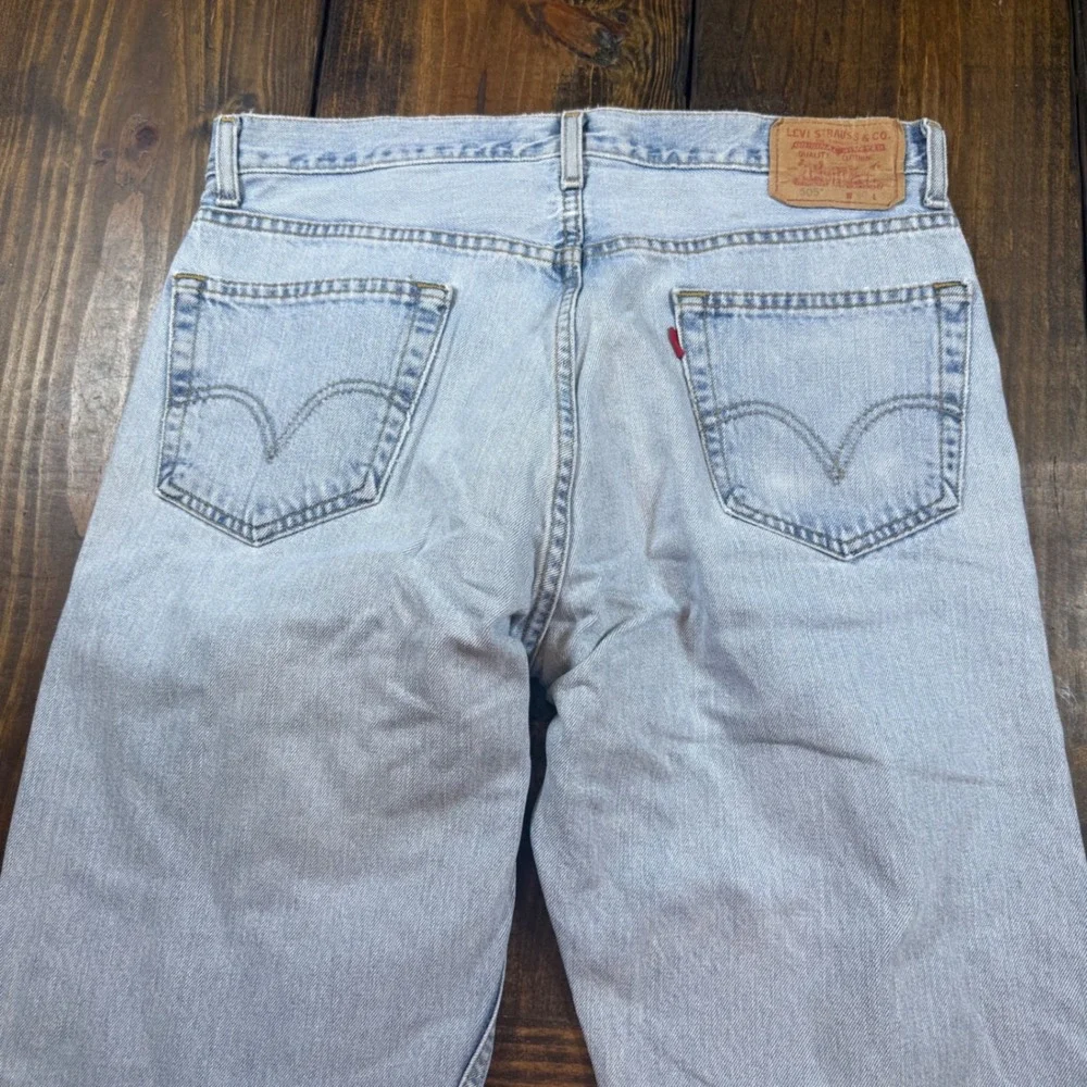 Levis 505 Regular Fit Jeans Light Wash Blue Denim Mens W36 L34 Straight Leg 00s - Picture 11 of 11